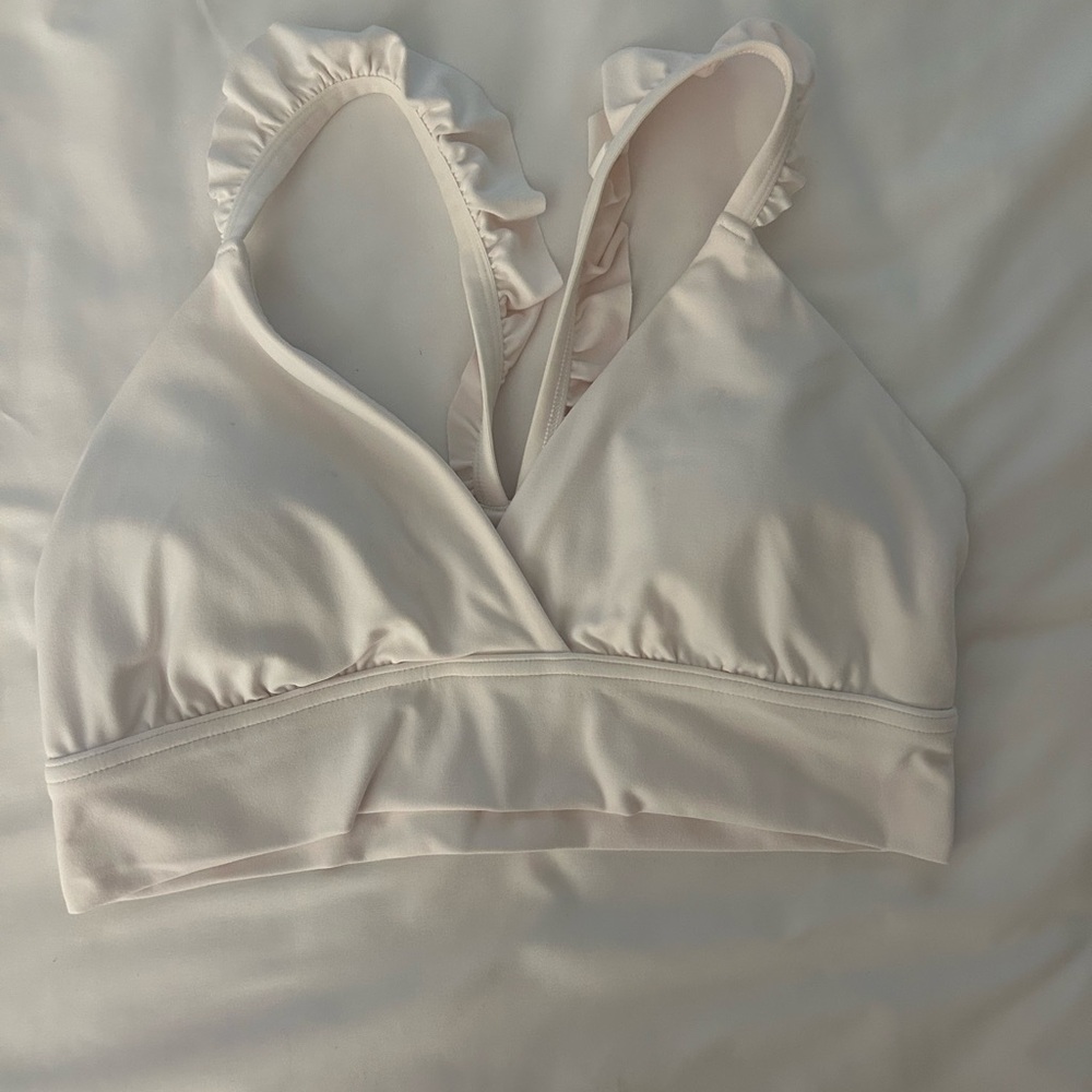 Aerie White Ruffle Bralette